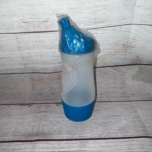 New Tupperware Eco 14 oz Travel Tumbler 6907 with snack attachment Blue